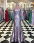 Sparkly Mermaid Prom Dresses with Halter Sequins 2018 Long Prom Party Gowns New